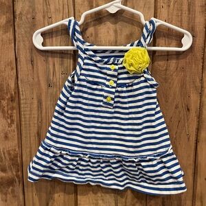 Carter's Blue and White Striped Tank Top